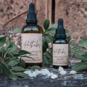 mastiha nourishing oil, chios, elolathikes